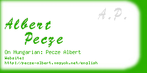 albert pecze business card